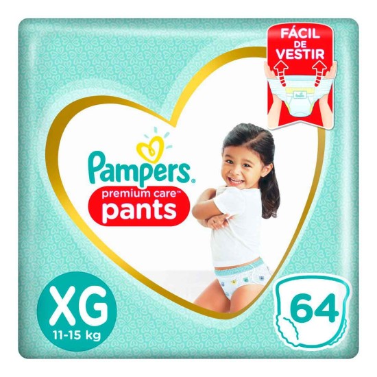 FRALDA PAMPERS PREMIUM CARE XG 64 UNI