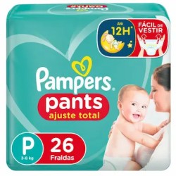 FRALDA PAMPERS AJUSTE TOTAL PANTS P C/26UN