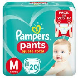 FRALDAS PAMPERS AJUSTE TOTAL PANTS M COM 20 UND