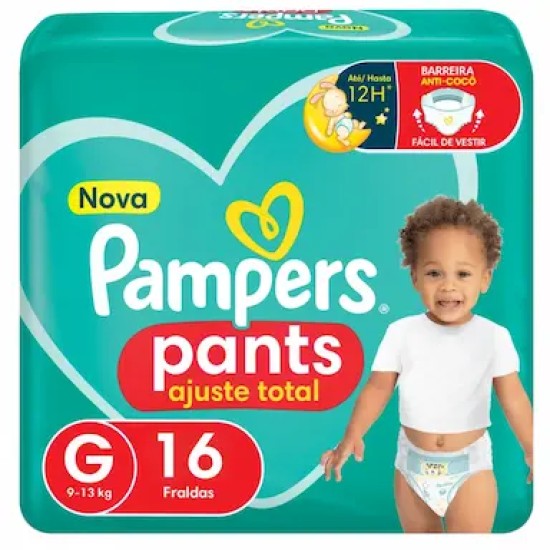 FRALDA PAMPERS AJUSTE TOTAL PANTS G C/16UN