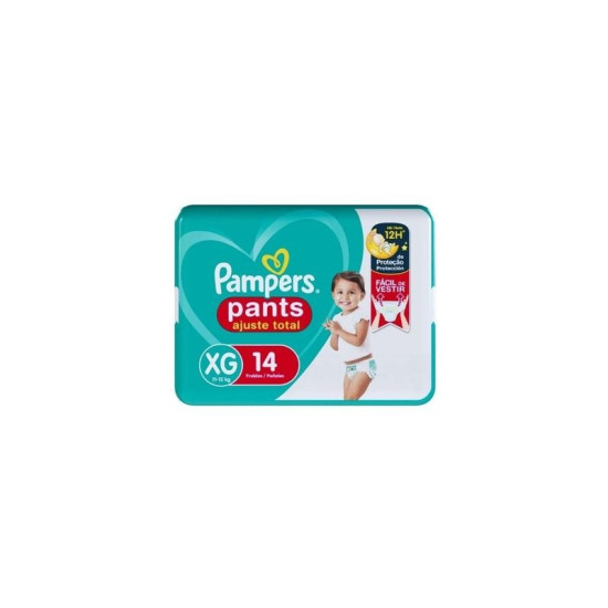 FRALDAS PAMPERS AJUSTE TOTAL PANTS XG COM 14 UND