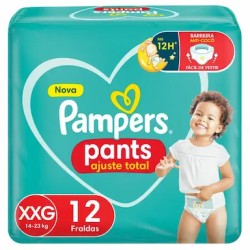 FRALDA PAMPERS AJUSTE TOTAL PANTS XXG C/12UN