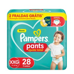 FRALDA PAMPERS AJUSTE TOTAL PANTS XXG C/28UN
