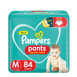FRALDAS PAMPERS AJUSTE TOTAL PANTS M COM 84 UND