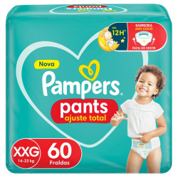 FRALDAS PAMPERS AJUSTE TOTAL PANTS XXG COM 60 UND