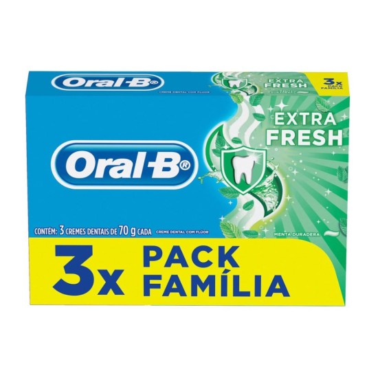 KIT CREME DENTAL ORAL B EXTRA FRESH 70GR C/3
