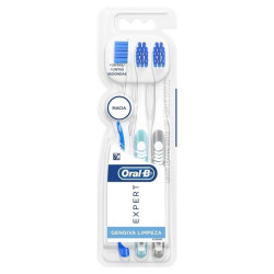 ESCOVA DENTAL ORAL B EXPERT GENGIVA LIMPEZA COM 3 UNID