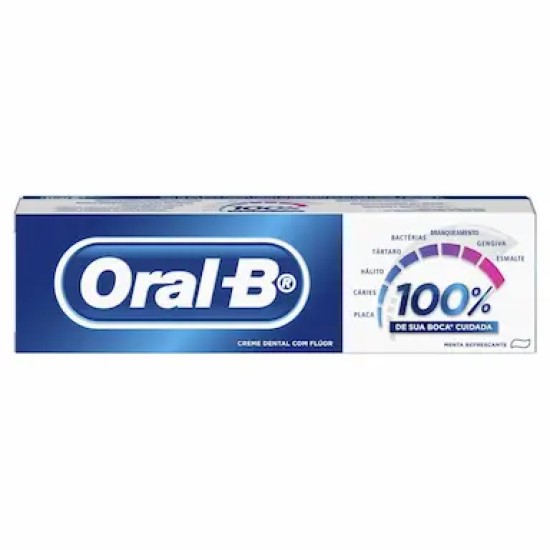 CREME DENTAL ORAL B 100% MENTA REFRESCANTE 70G