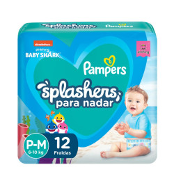 FRALDAS PAMPERS PARA PISCINA SPLASHERS P/M COM 12 UND