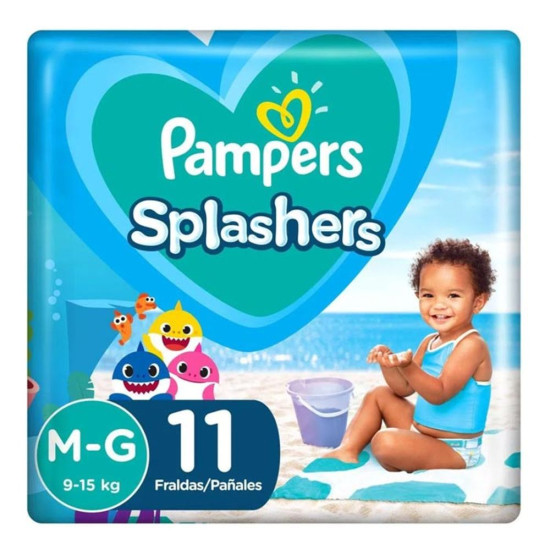 FRALDAS PAMPERS PARA PISCINA SPLASHERS M/G COM 11 UND