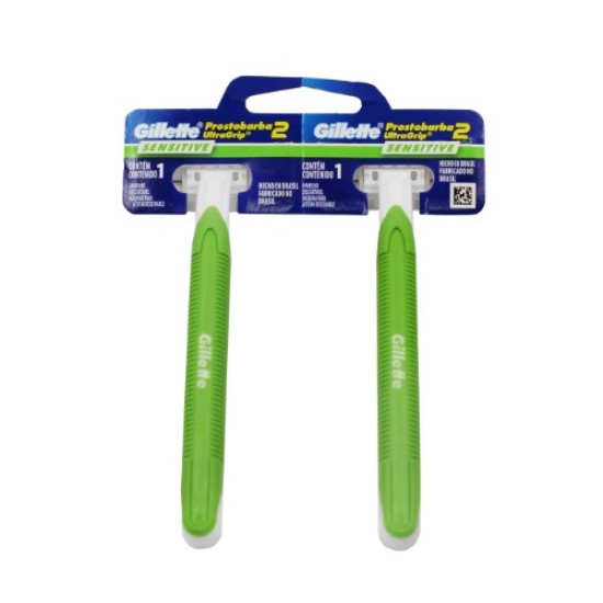 APARELHO BARBEAR GILLETTE PRESTO 2 ULTRA GRIP FIXA COM 2 UND