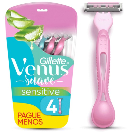 APARELHO DE BARBEAREAR GILLETTE VENUS SUAVE SENSITIVE LV4PG3