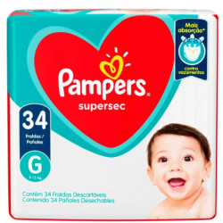 FRALDAS PAMPERS SUPERSEQUINHA MEGA G COM 34 UND
