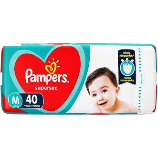 FRALDAS PAMPERS SUPERSEQUINHA MEGA M COM 40 UND