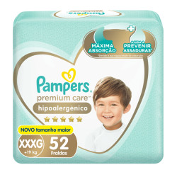 FRALDAS PAMPERS PREMIUM CARE XXXG 52 UND
