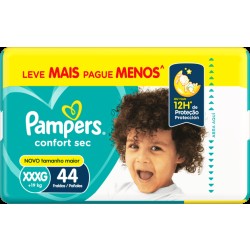 FRALDA PAMPERS CONFORT SEC SUPER XXXG C/44 UND