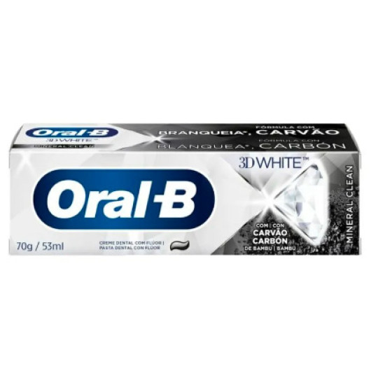 CREME DENTAL ORAL B 3D WHITE  CARVAO MIN CLEAN 70G