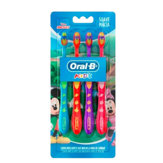 ESCOVA DENTAL ORAL B KIDS MICKEY COM 4 UNID