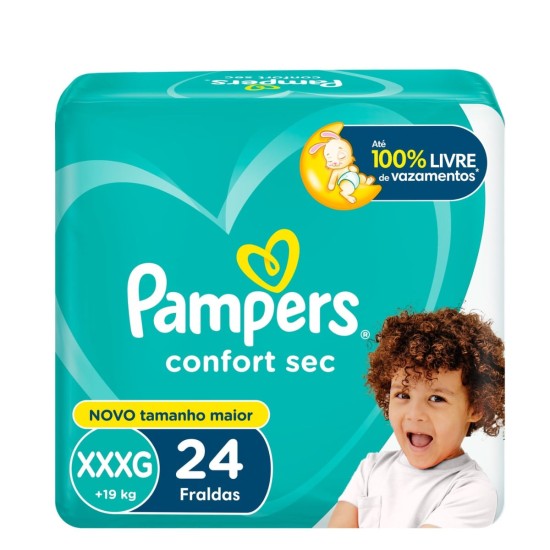 FRALDA PAMPERS CONFORT SEC SUPER XXXG C/24 UND