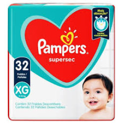 FRALDAS PAMPERS SUPERSEQUINHA MEGA XG COM 32 UND