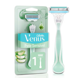 APARELHO BARBEAR GILLETTE VENUS PELE SENSIVEL COM 1 UND