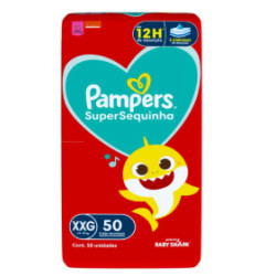 FRALDA PAMPERS SUPERSEQUINHA SUPER XXG COM 50UN