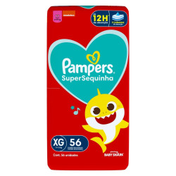 FRALDAS PAMPERS SUPERSEQUINHA SUPER XG COM 56 UND