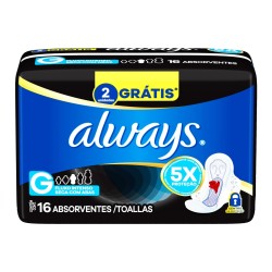 ABSORVENTE ALWAYS NOT NOITES TRANQUILAS SECA C/ABAS LV16 PG14