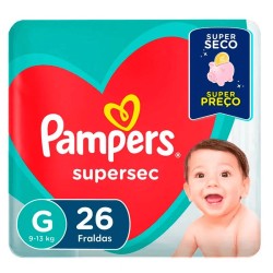 FRALDA PAMPERS SUPERSEC PACOTAO G C/26UN