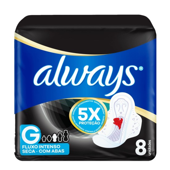 ABSORVENTE ALWAYS NOITES TRANQUILAS SECA C/ ABAS LV 8 PG 7