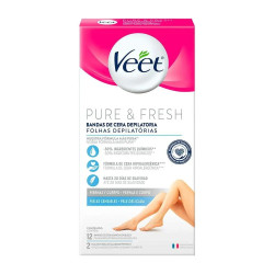 FOLHAS DEPIL CORP VEET PURE E FRESH COM 12 UNIDADES