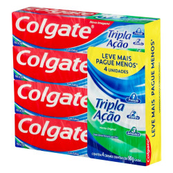 CREME DENTAL TRIPLA ACAO COM 4 UNIDADES 90G CADA