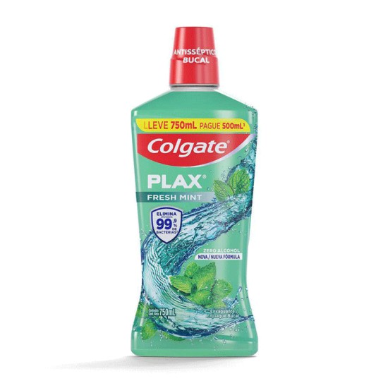 ENXAGUANTE BUCAL COLGATE PLAX FRESH MINT L750ML P500ML