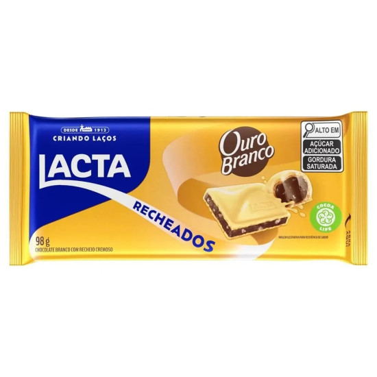 CHOCOLATE LACTA OURO BRANCO 98G