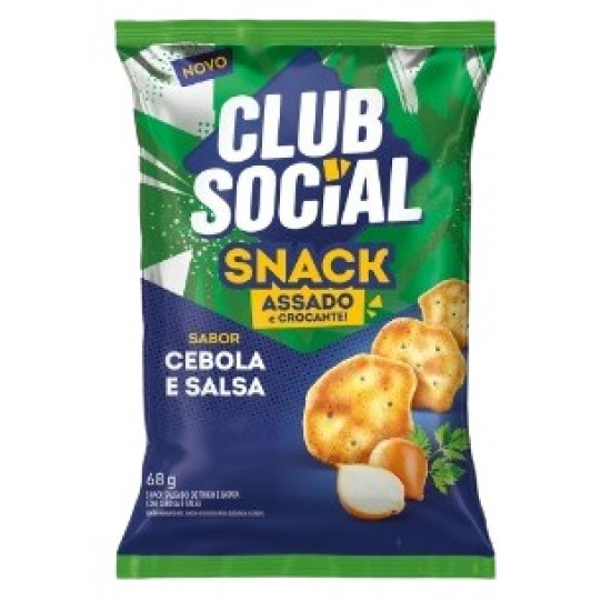 CLUB SOCIAL SNACK ASSADO SABOR CEBOLA E SALSA 68G