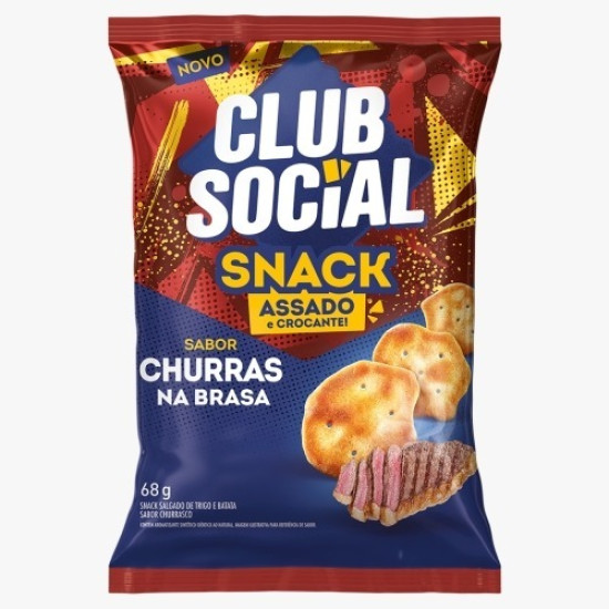 CLUB SOCIAL SNACK ASSADO SABOR CHURRASCO 68G