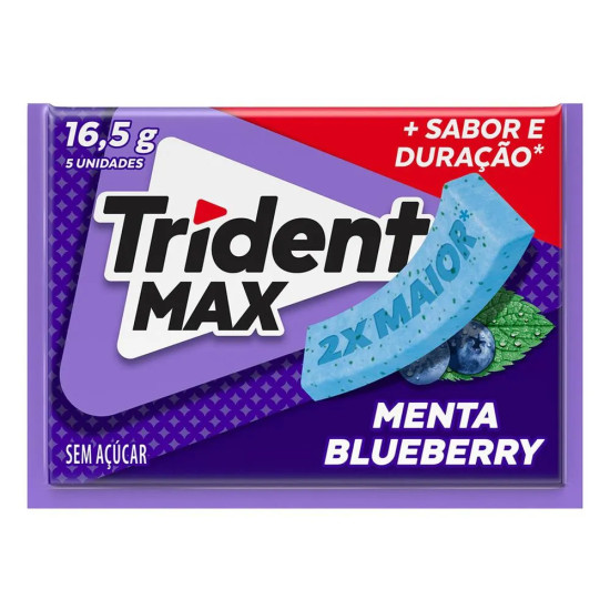 TRIDENT MAX MENTA BLUEBERRY COM 5 UNIDADES