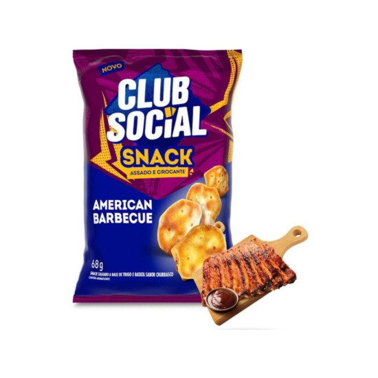 CLUB SOCIAL SNACK ASSADO SABOR BARBECUE 68G
