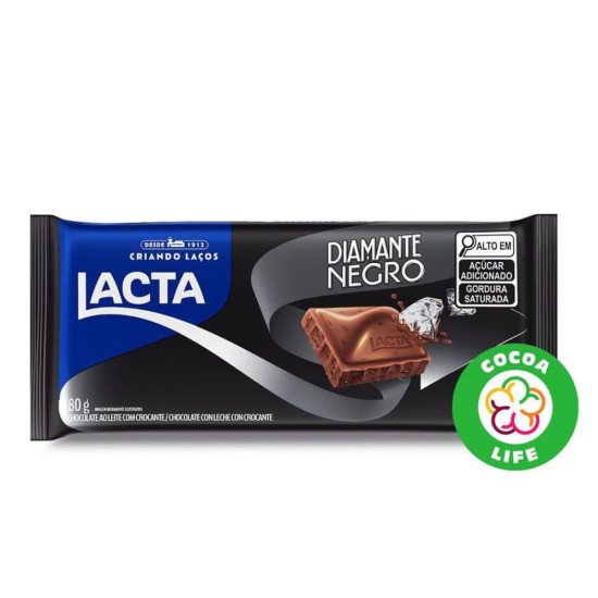 CHOCOLATE LACTA DIAMANTE NEGRO 80G