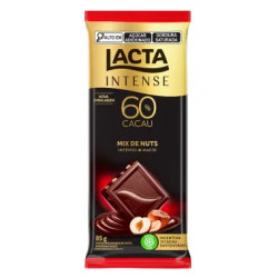 CHOCOLATE LACTA INTENSE 60% CACAU MIX DE NUTS 85G