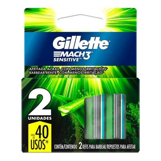 CARGA GILLETTE MACH3 SENSITIVE C/2 UND