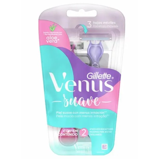 APARELHO DE BARBEAREAR GILLETTE SIMPLY VENUS 3 C/ 2UNID