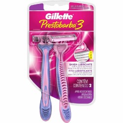 APARELHO DE BARBEAREAR PRESTO 3 F GILLETTE C/2 UNID