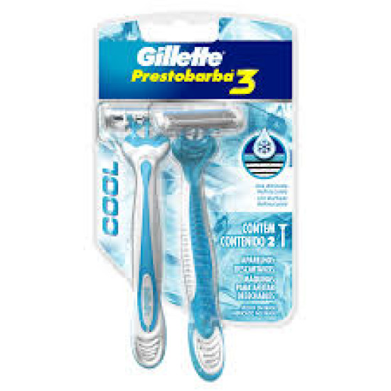 APARELHO BARBEAR PRESTO 3 GILLETTE ICE COM 2 UNID
