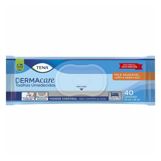 TOALHA UMEDECIDO TENA DERMACARE COM 40UND