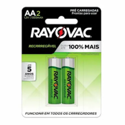 PILHA RAYOVAC RECARREGAVEL AA COM 02