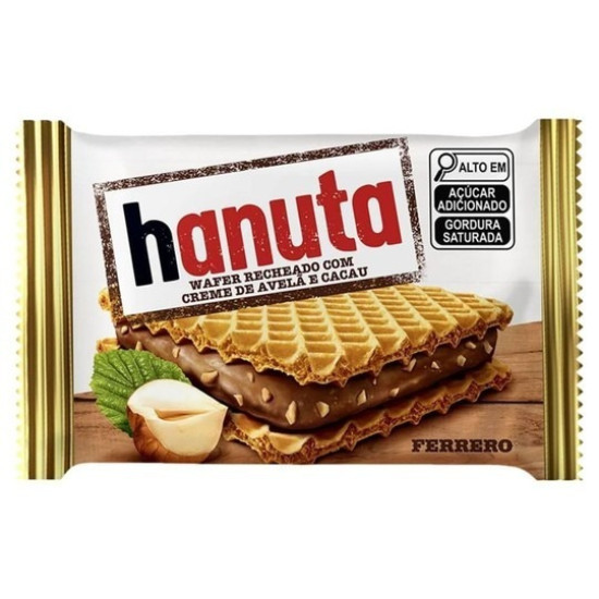 BISCOITO WAFFER HANUTA CHOCOLATE COM AVELA 22G