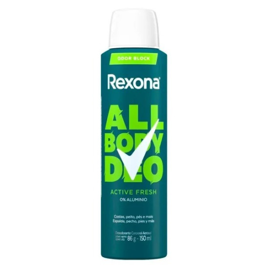 DESODORANTE AEROSOL REXONA ALL BODY DEO ACTIVE FRESH 150ML