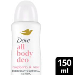 DESODORANTE AEROSOL DOVE ALL BODY DEO RASPBERRY E ROSE 150ML