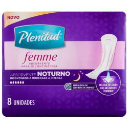 ABSORVENTE GERIATRICO PARA INCONTINENCIA PLENITUD FEMME NOT COM 8 UN
